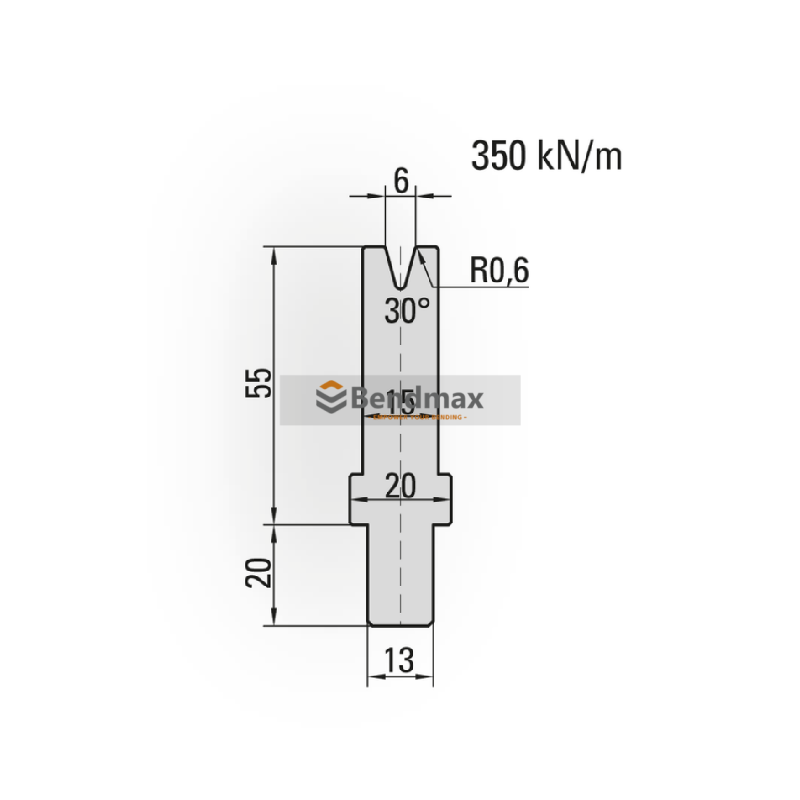 30 degree single V die for metal fabrication